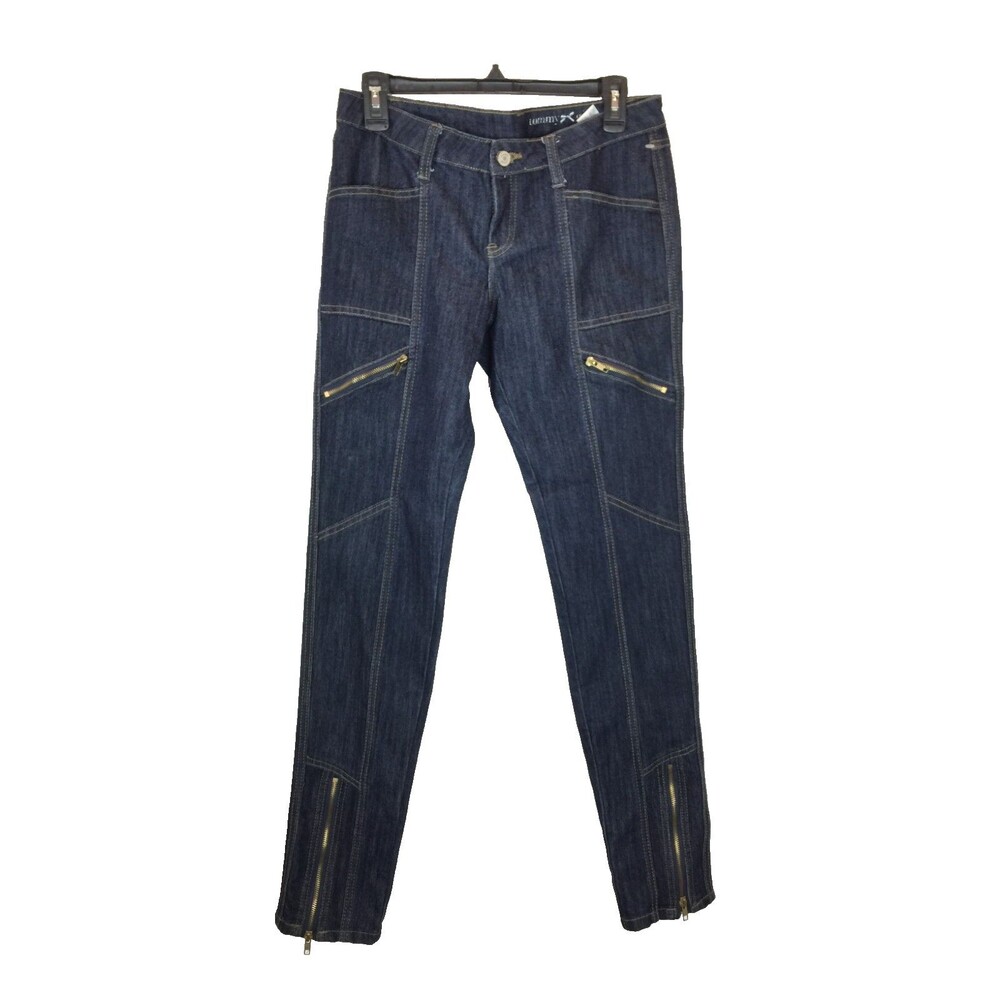 Tommy Girl Junior's Jeans Straight Leg 90’s Y2K Unique Zipper Sz 7 Preowned